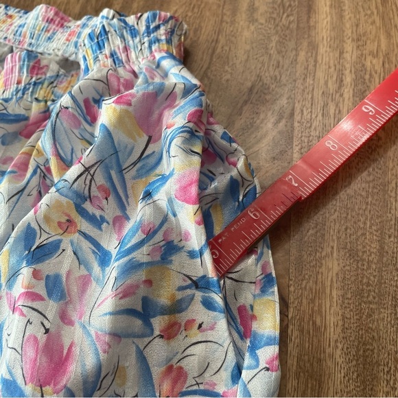 Graff California Floral Vintage 80s‎ Pastel Prairie Skirt Pockets sz 14 Made USA - Picture 5 of 14